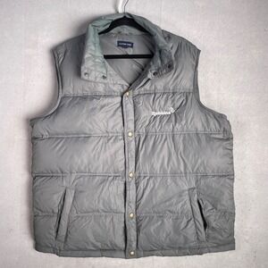 Lands' End Puffer Vest Quilted Insulated Lightweight Robbins‎ Logo XL